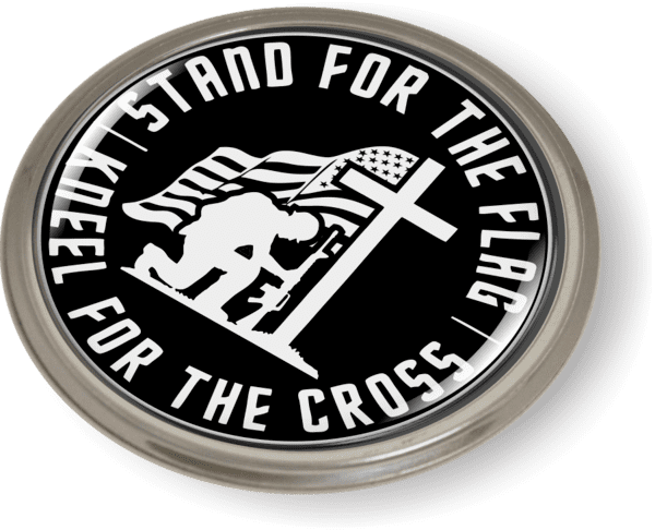 Stand for the Flag - Kneel for the Cross Emblem